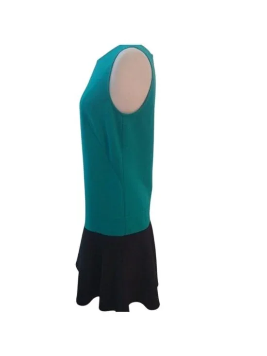 LOFT Sleeveless Sheath Colorblock Dress, Green/Black, size 6 - Picture 3 of 6